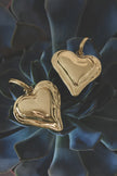 Bold Heart Drop Earrings in silver tone