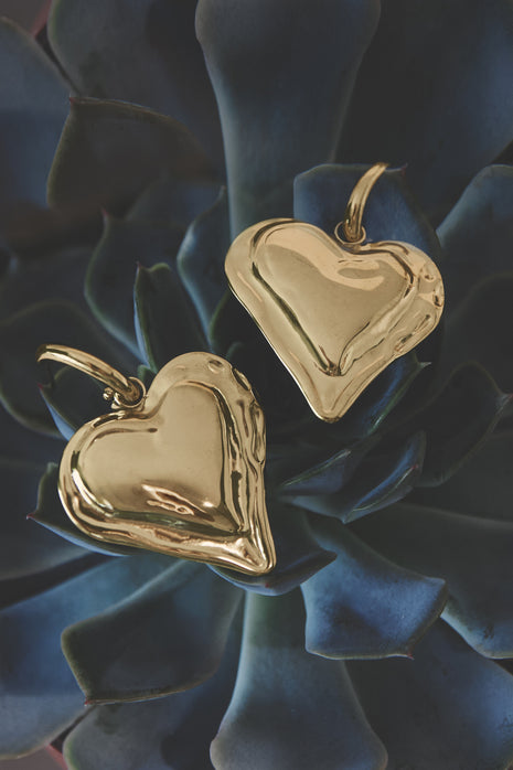 Bold Heart Drop Earrings in silver tone