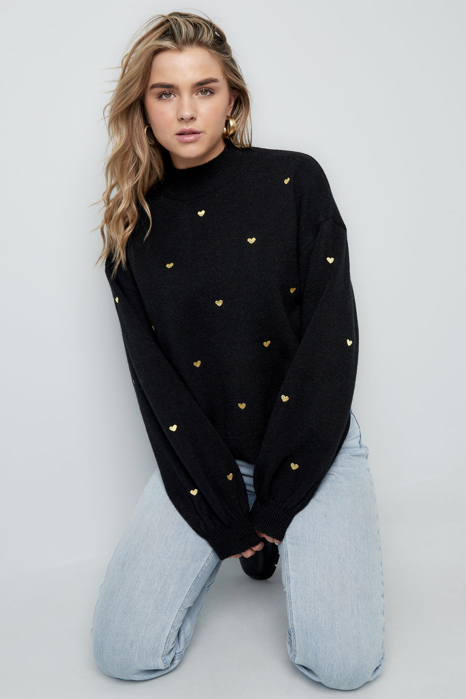 Acrylic Knit Sweater Casual Heart Pattern Fall/Winter