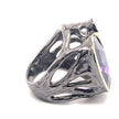 Sterling Silver Ring with Amethyst and Black Rhodium Accents