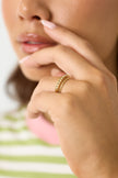 Double ring with small stones