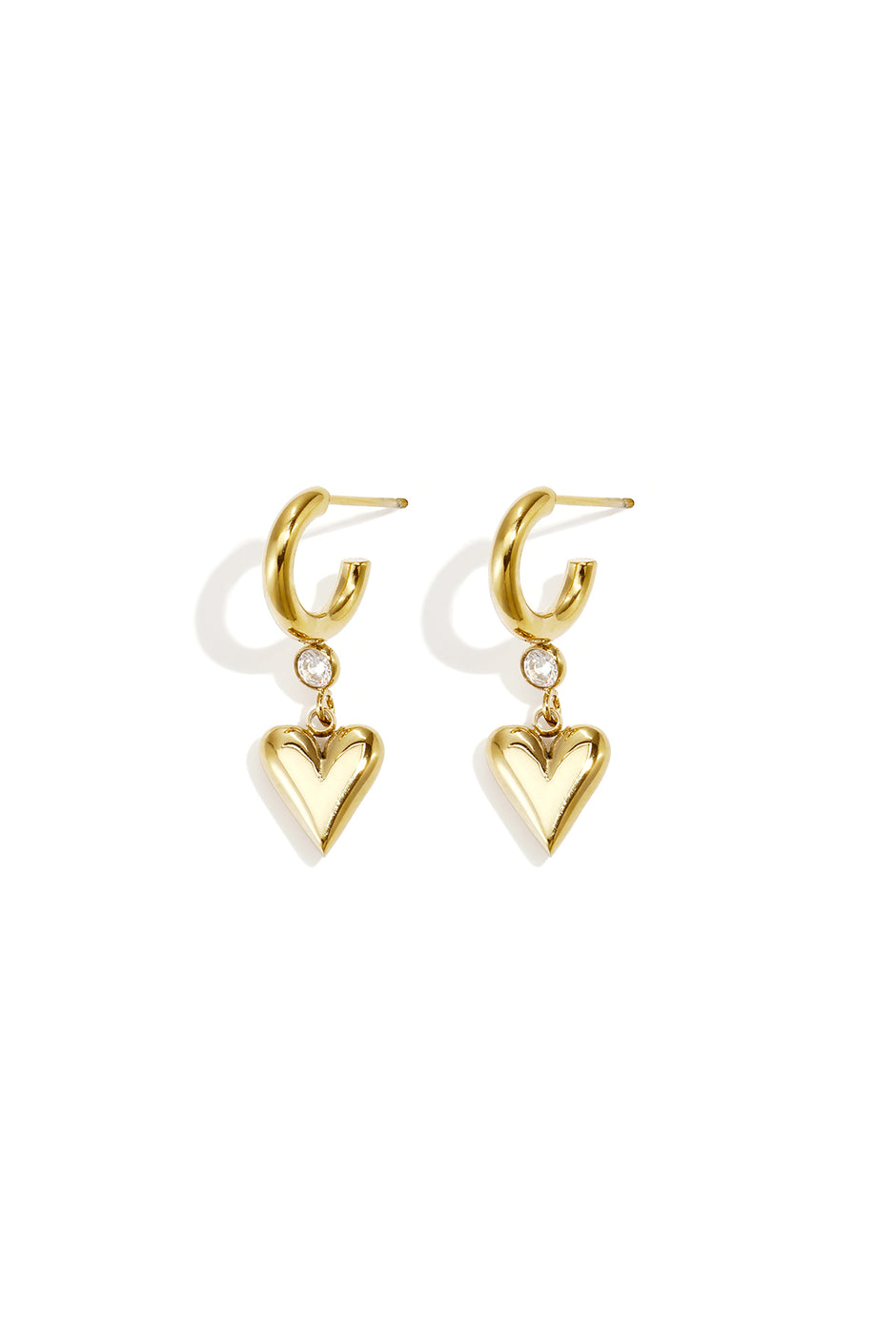 Stainless Steel Drop Earrings Heart Simple Daily Simple Series Women's jewelry