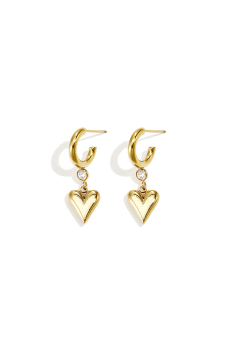 Stainless Steel Drop Earrings Heart Simple Daily Simple Series Women's jewelry