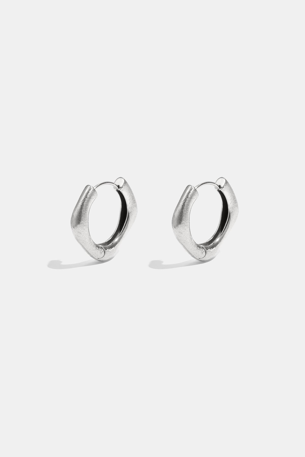 Hoop earrings with rounded edges and a square shape