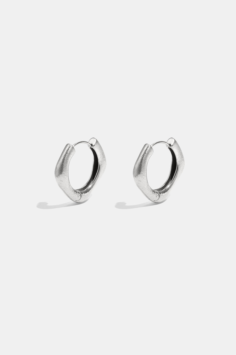 Hoop earrings with rounded edges and a square shape