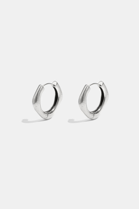 Hoop earrings with rounded edges and a square shape