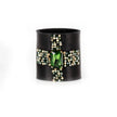 Crystal Ribbon Emerald Leather Cuff by The Dark Atelier – view 4