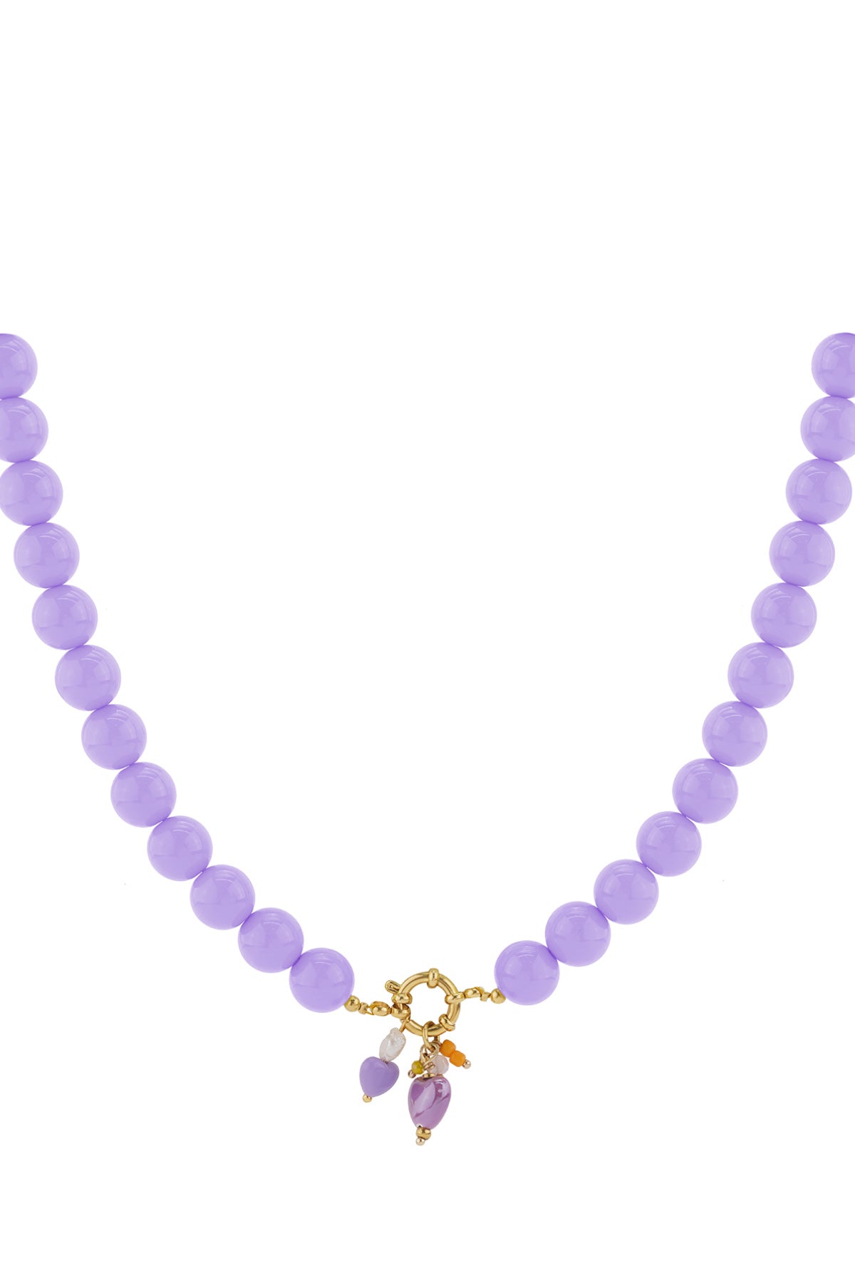 Beaded necklace with front closure - 12mm