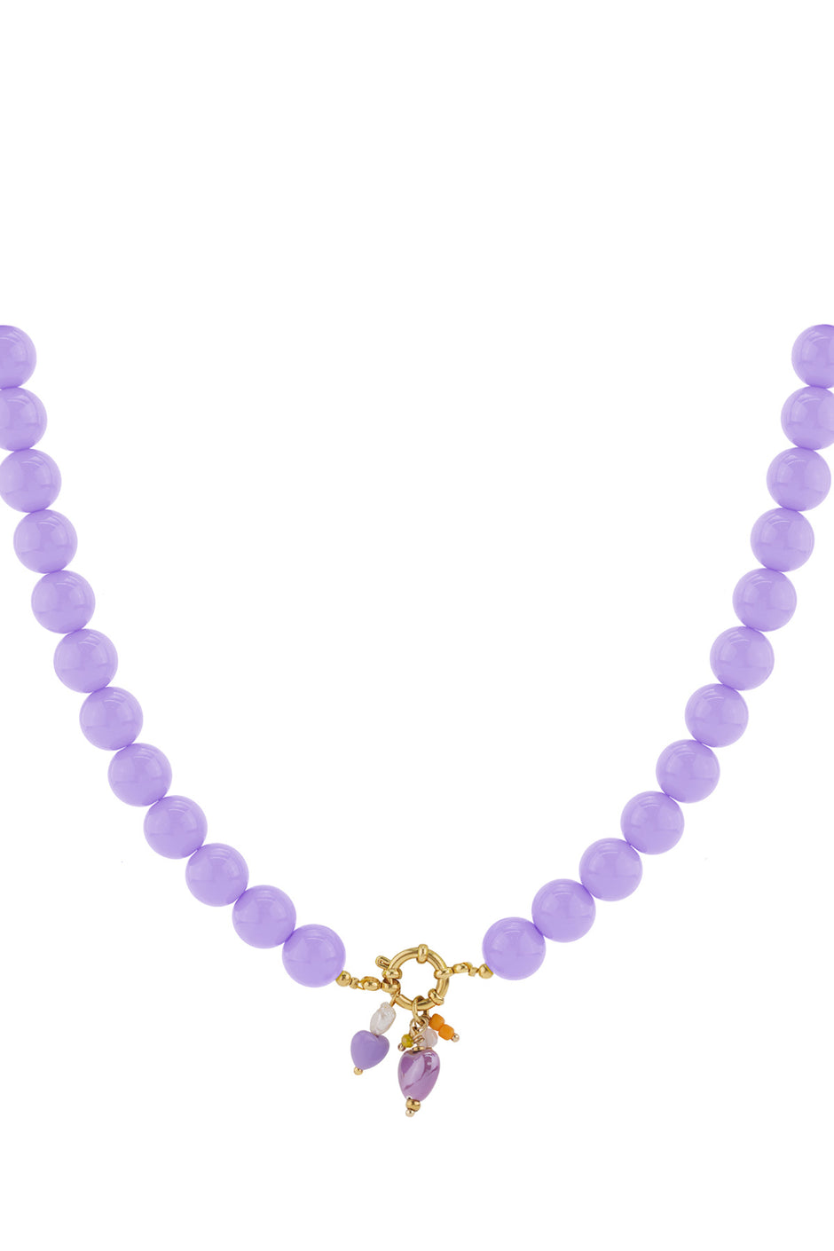 Beaded necklace with front closure - 12mm