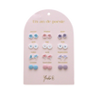 Pastel stainless steel earrings set for kids with ceramic details, 12 pairs

