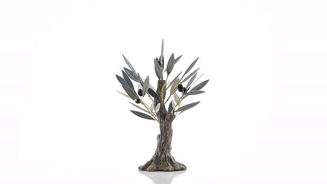 Decorative Olive Tree Sculpture in Ceramic and Brass