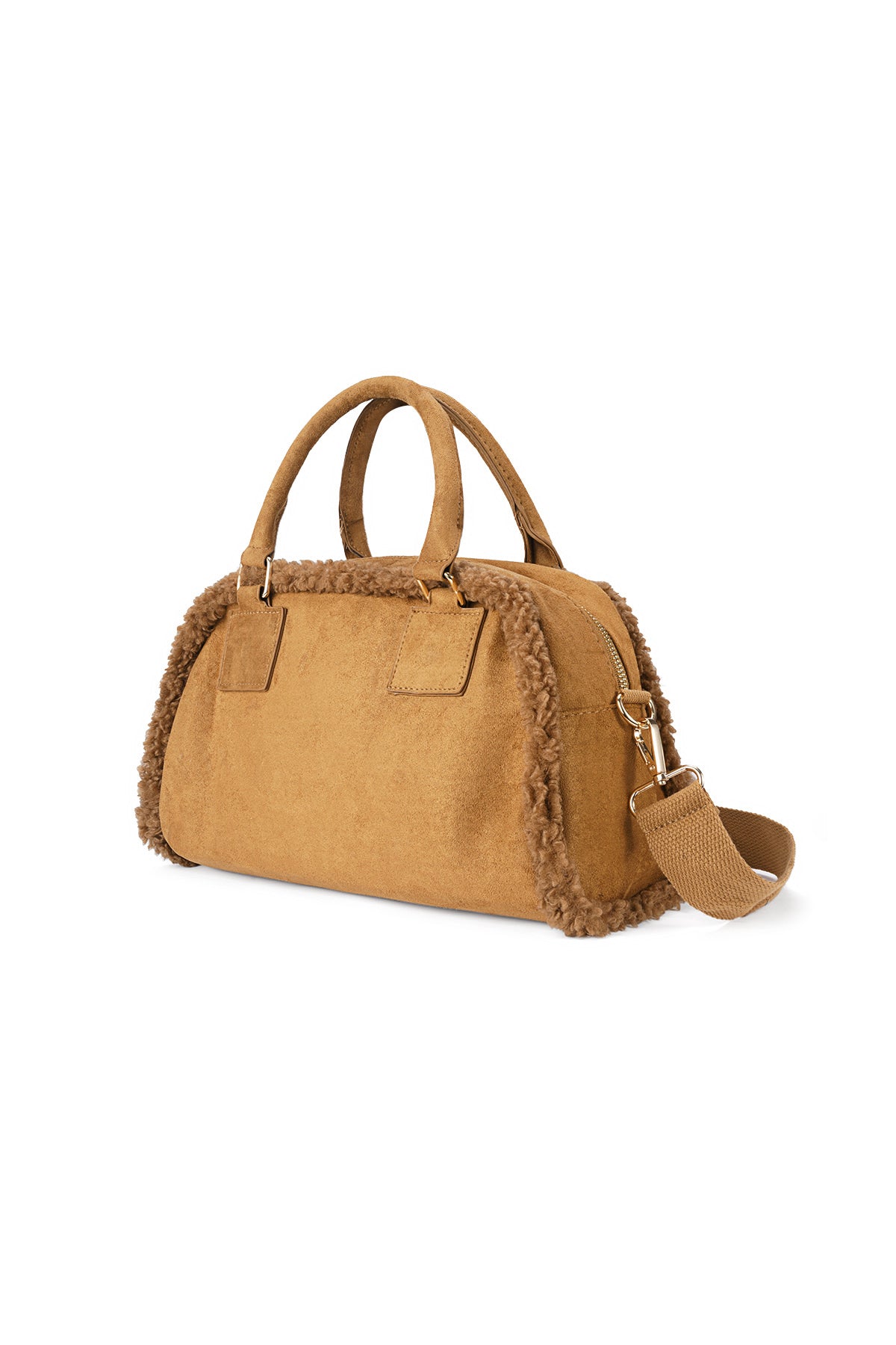 Teddy Patchwork Shoulder Bag texture detail