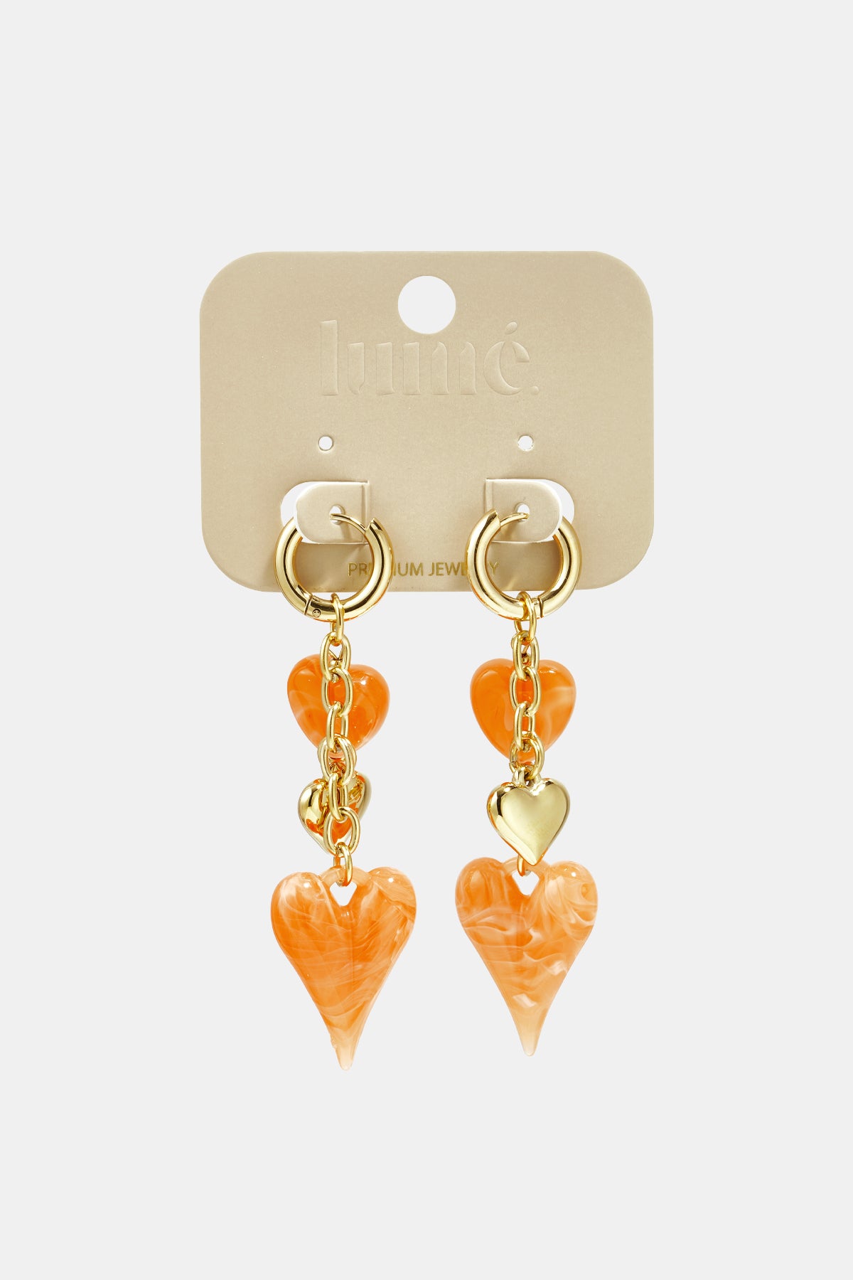 Heart Chain Drop Earrings statement jewellery