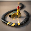 Black Onyx Necklace with Matte 24K Gold Elements