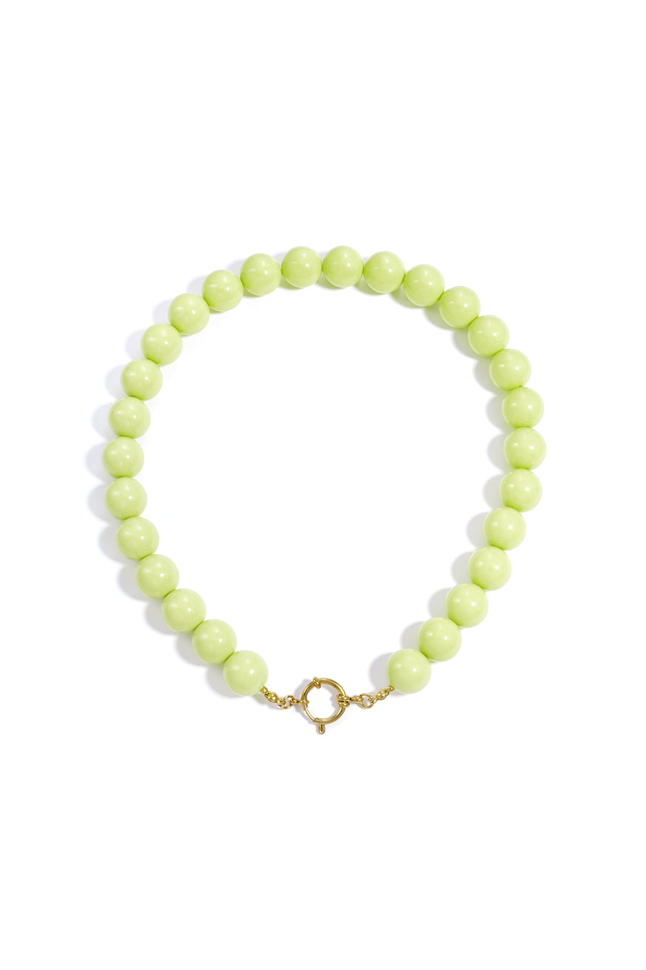 Necklace with large beads and front closure-15mm