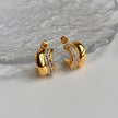 Zircon Snail Hoop Earrings