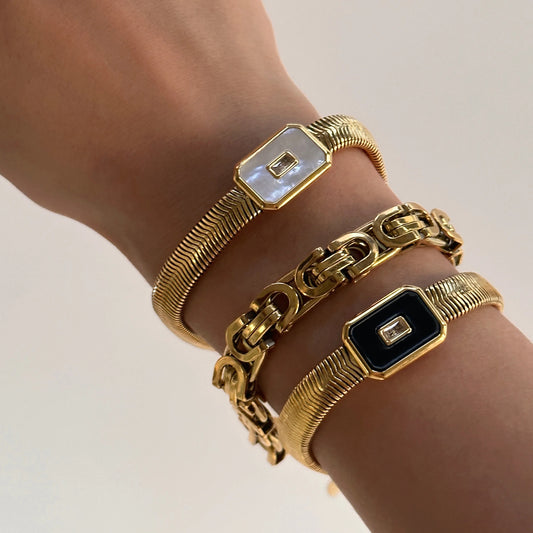 18k Gold Plated Herringbone Chain Bracelet