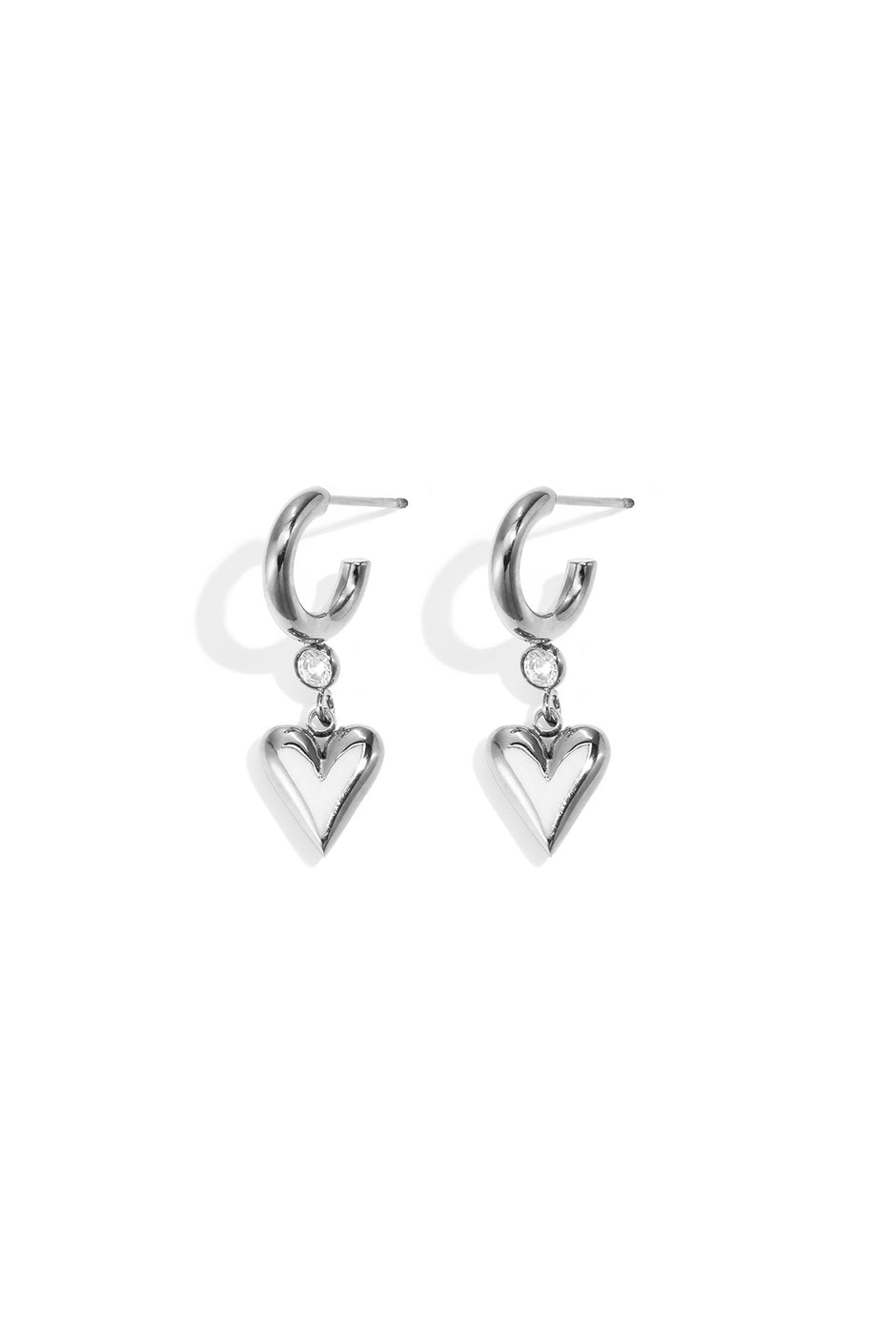 Stainless Steel Drop Earrings Heart Simple Daily Simple Series Women's jewelry