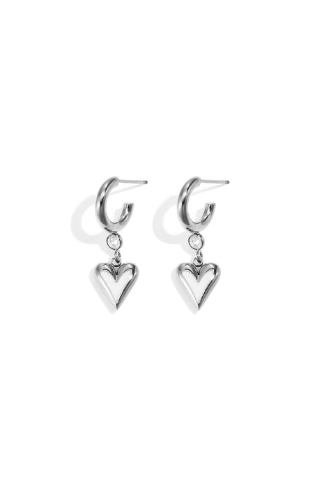 Stainless Steel Drop Earrings Heart Simple Daily Simple Series Women's jewelry