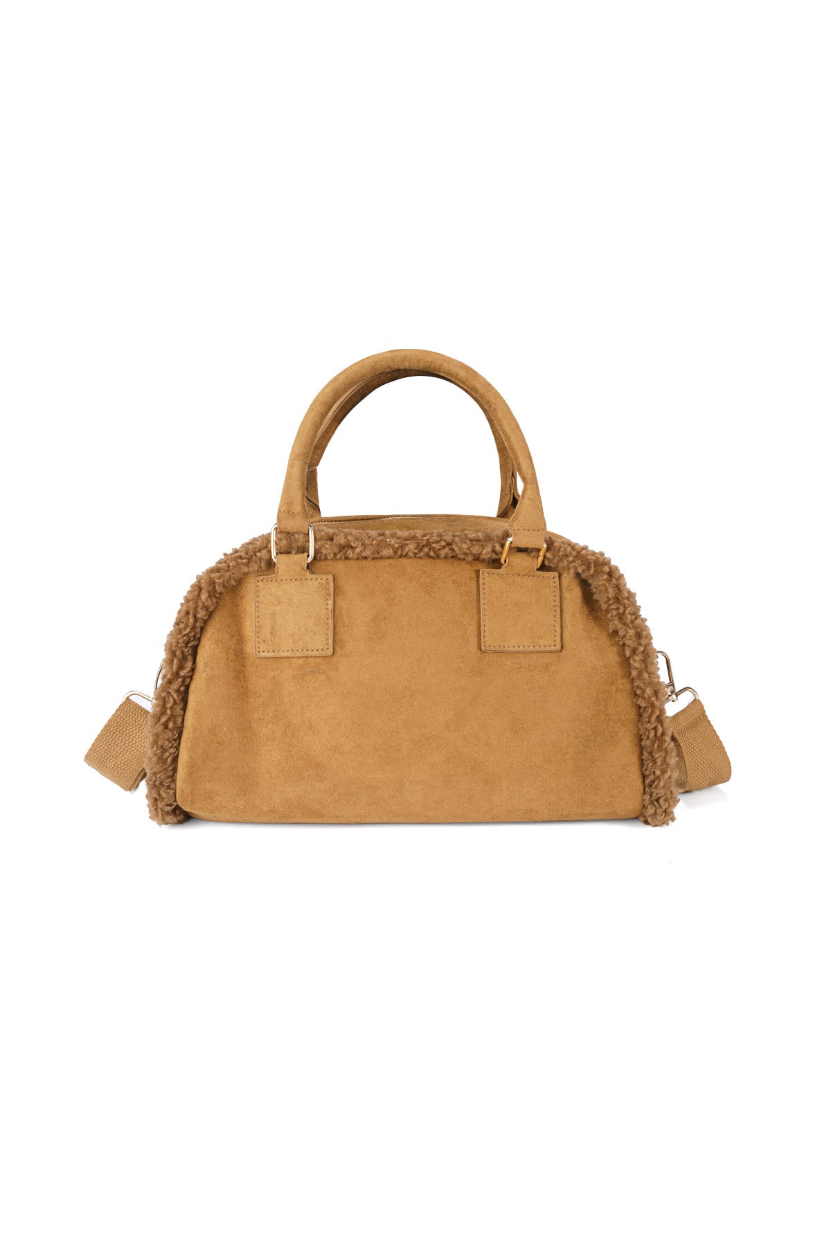 Teddy Patchwork Shoulder Bag in beige