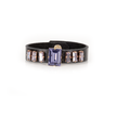 Midnight Amethyst Crystal Leather Cuff by The Dark Atelier – view 3