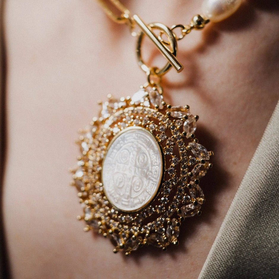 Saint Benedict Double Chain Necklace