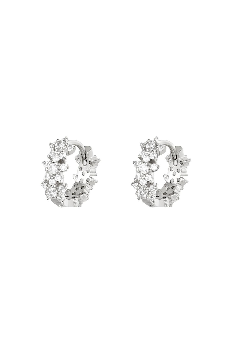 Star rhinestone hoop earrings - copper