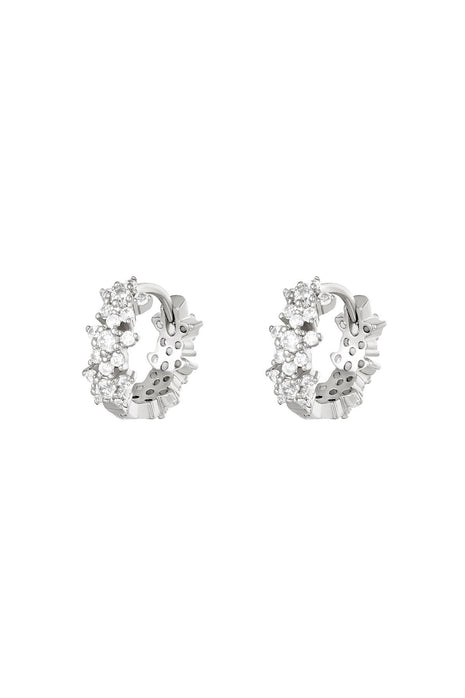 Star rhinestone hoop earrings - copper