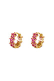 Star rhinestone hoop earrings - copper