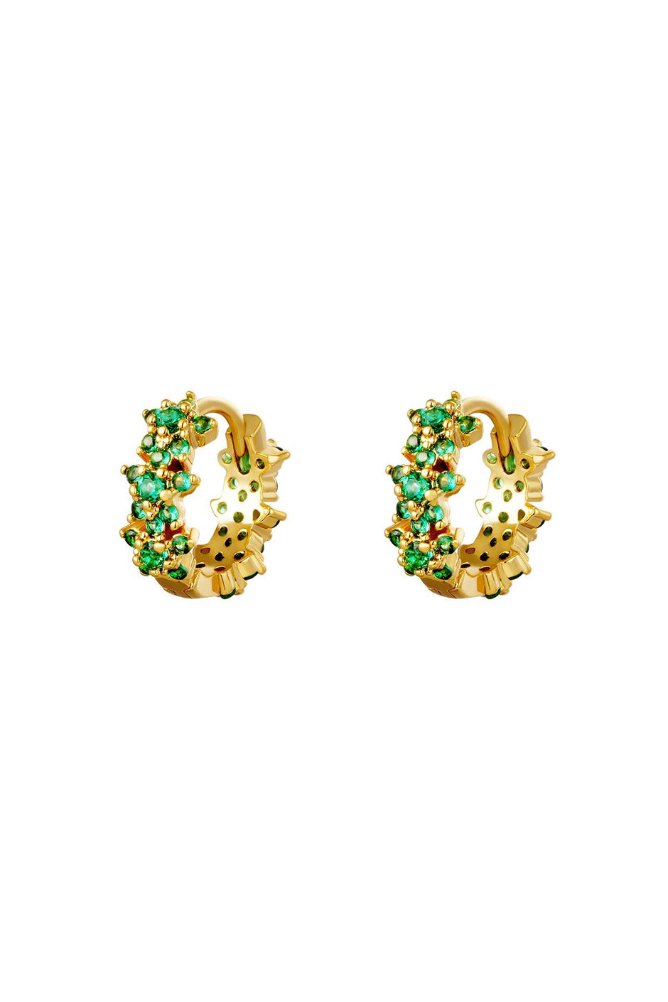 Star rhinestone hoop earrings - copper