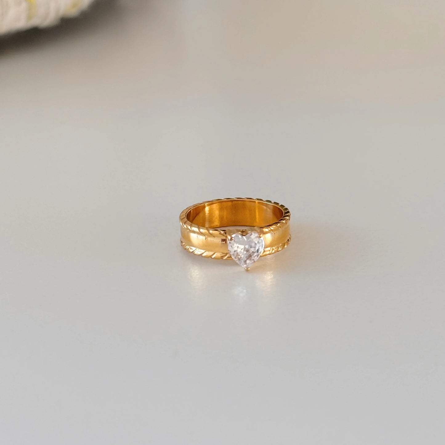 Gold Plated Heart Zircon Ring