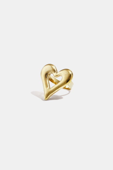 Golden Heart Statement Ring in gold-tone stainless steel