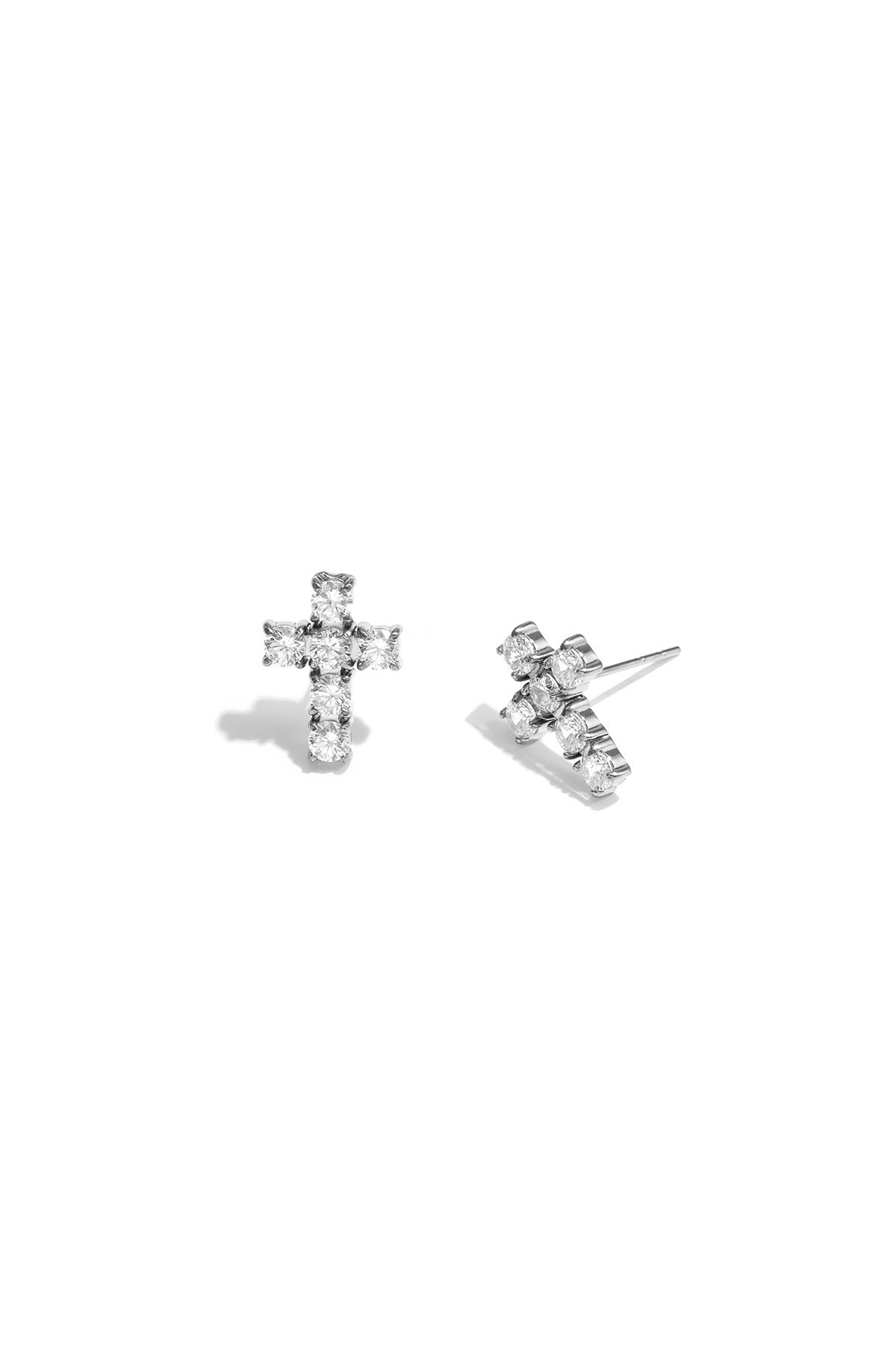 Stainless Steel Stud Earrings Cross Simple Daily Simple Series Women's jewelry