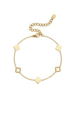 14K Gold Plated Stainless Steel Charm Bracelets Clover Simple Daily Simple Series Women's jewelry