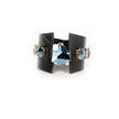 Midnight Steel Crystal Leather Cuff by The Dark Atelier – view 4