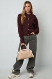Teddy Patchwork Shoulder Bag in black