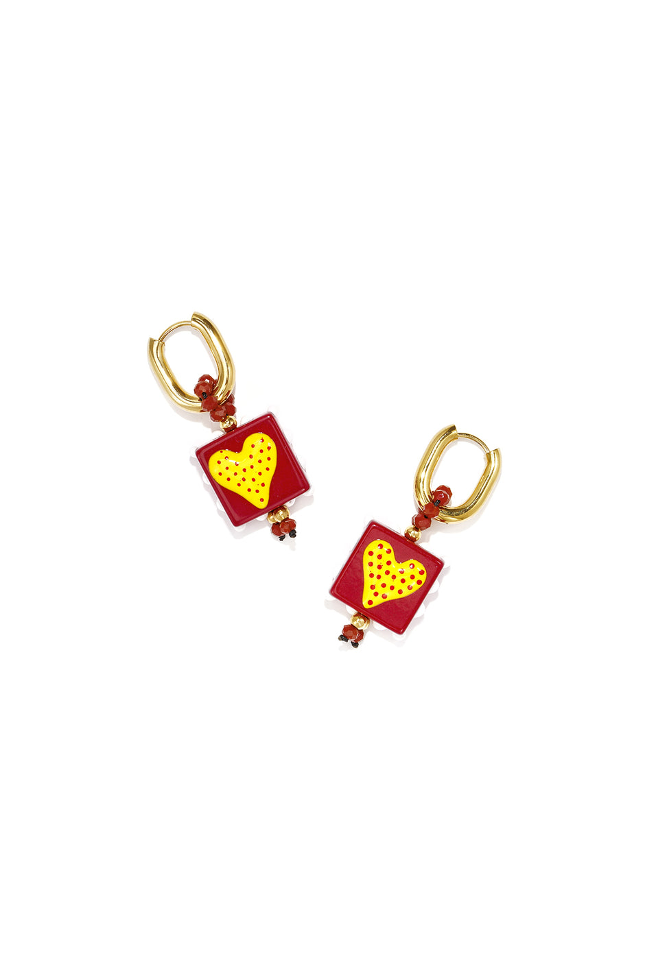 Stainless Steel Beads Earrings Heart Cute Daily Simple Series Women's jewelry