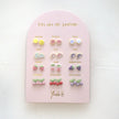 Kids Stud Earrings Set with Fruit-Shaped Ceramic Motifs in Stainless Steel