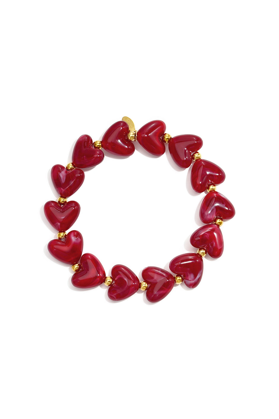 Elastic heart beaded bracelet