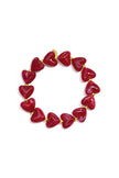 Elastic heart beaded bracelet