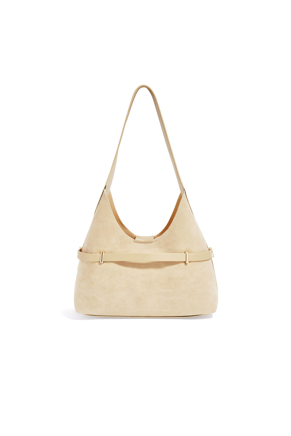 Minimal Khaki Suede Shoulder Bag by ENOTIA