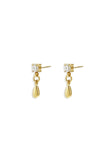 Stud earrings with dangling drop