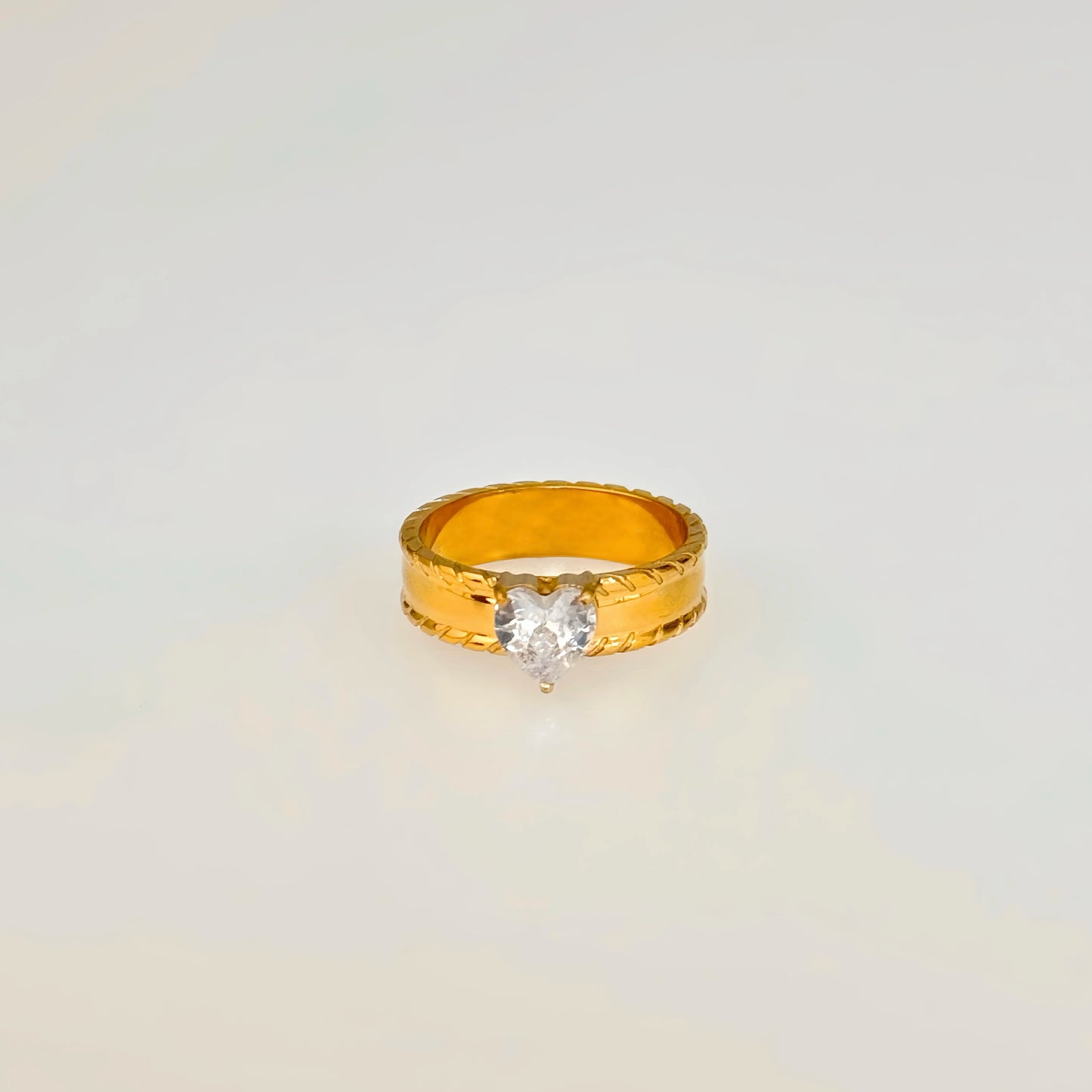 Gold Plated Heart Zircon Ring