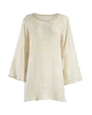 Natural Cotton Mesh Tunic Cover-Up
