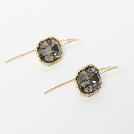 Handmade bronze earrings with crystal drop – ENOTIA Creations