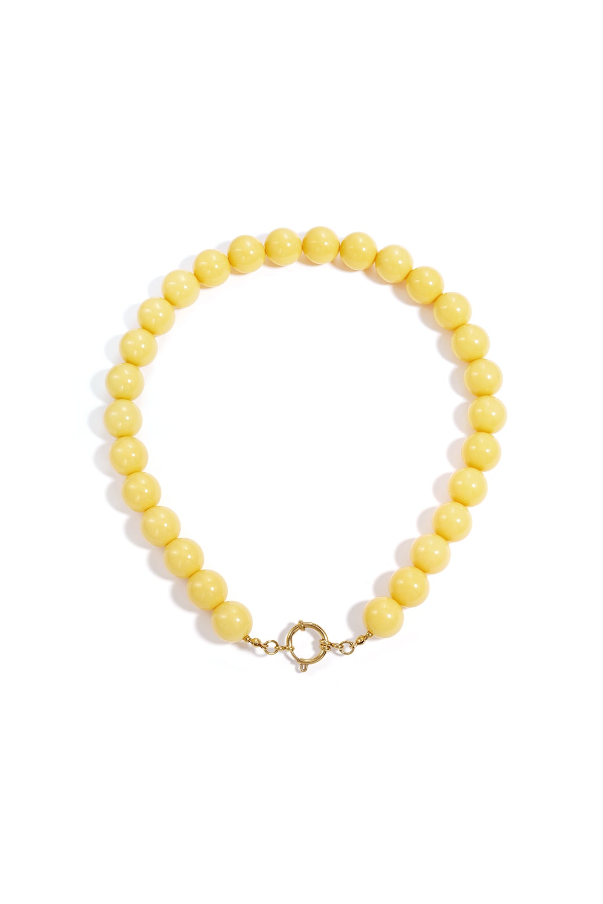 Necklace with large beads and front closure-15mm