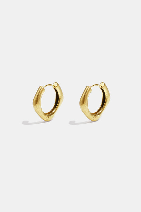 Hoop earrings with rounded edges and a square shape