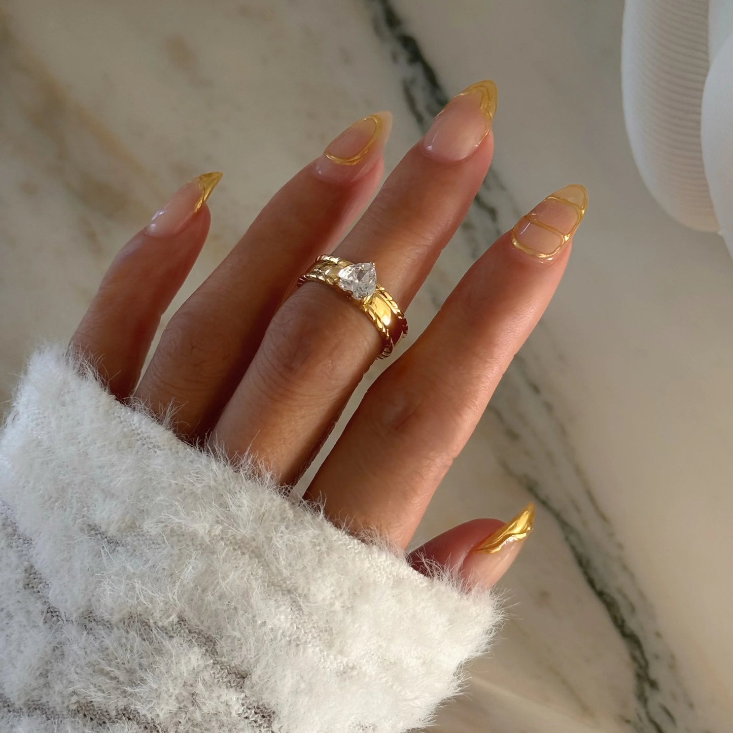 Gold Plated Heart Zircon Ring