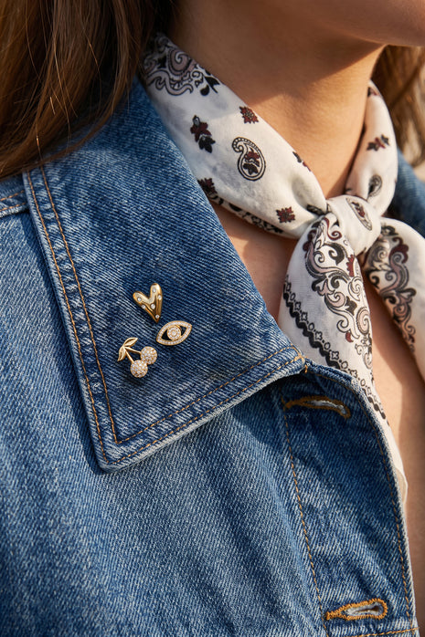 Brooches Heart Simple Stainless Steel Daily Accessories