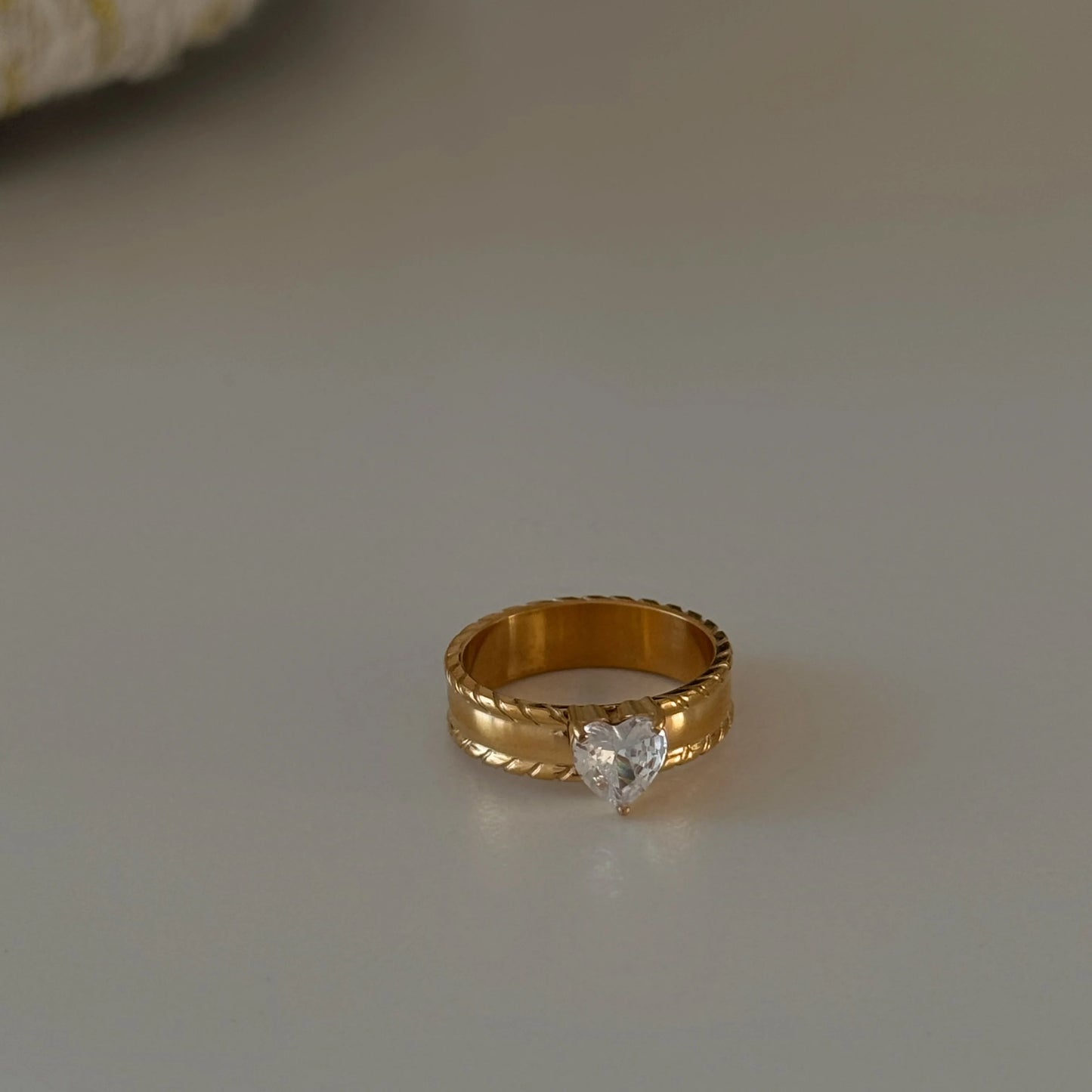 Gold Plated Heart Zircon Ring